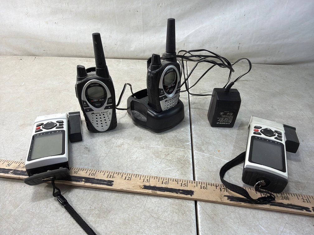 Two-Way Radios with Charging Base and Handheld GPS Units