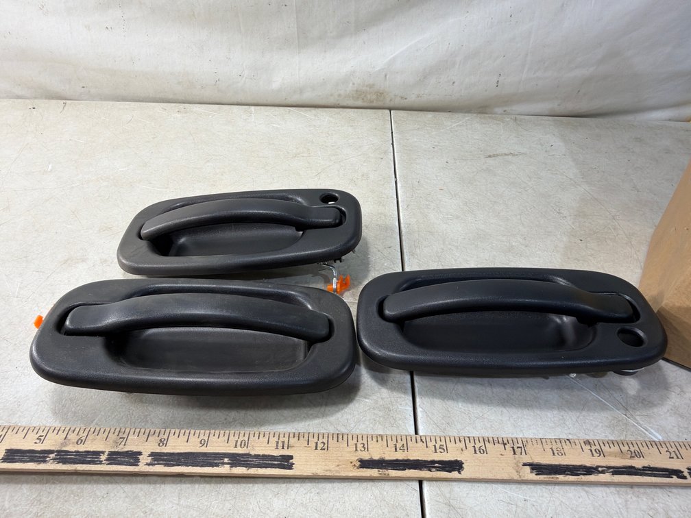 Three Black Plastic Exterior Vehicle Door Handles