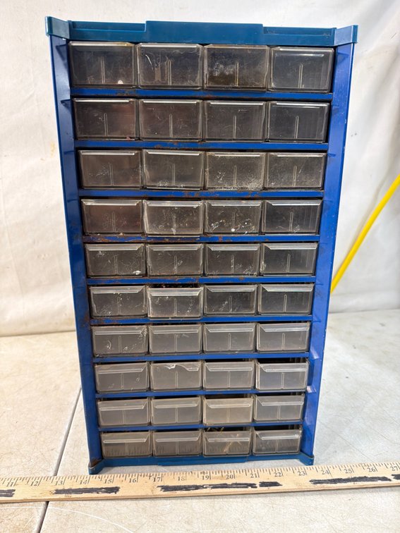 Blue Metal Small Parts Organizer Cabinets