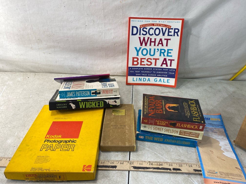 Books, Kodak Photographic Paper, Canasta Set, and More