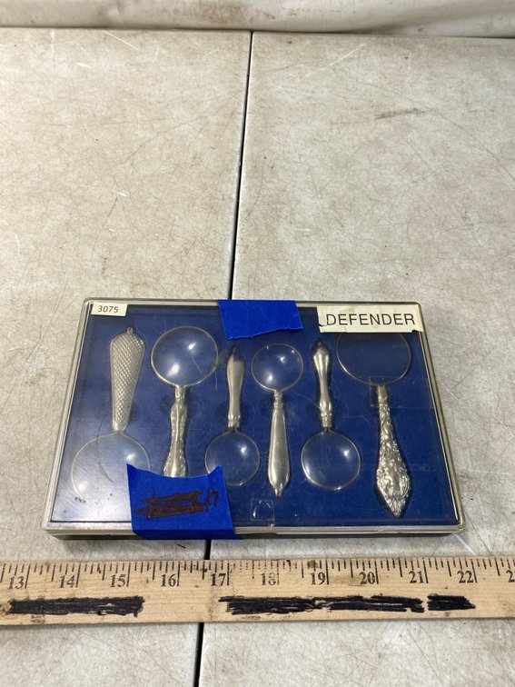 Set of Six Silver-Tone Miniature Magnifying Glasses