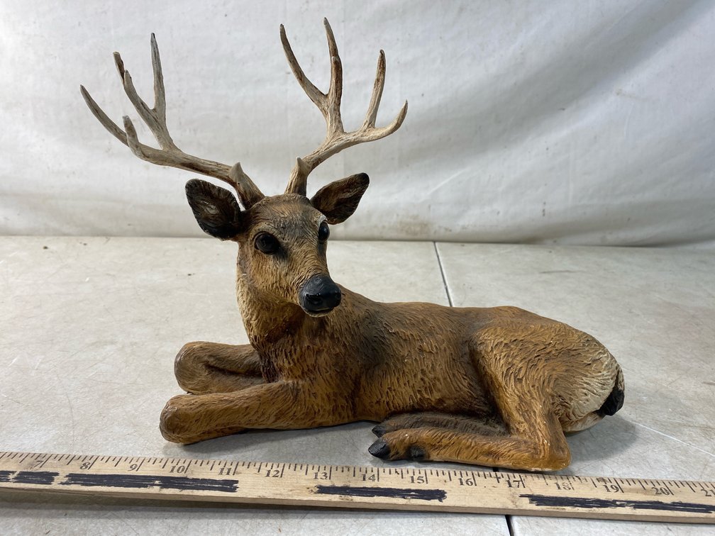 HOMCO Reclining Buck Deer Composite Figurine