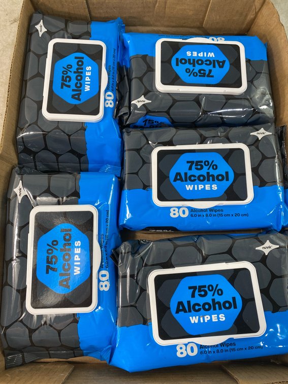75% Alcohol Wipes with Flip-Top Dispenser Lids