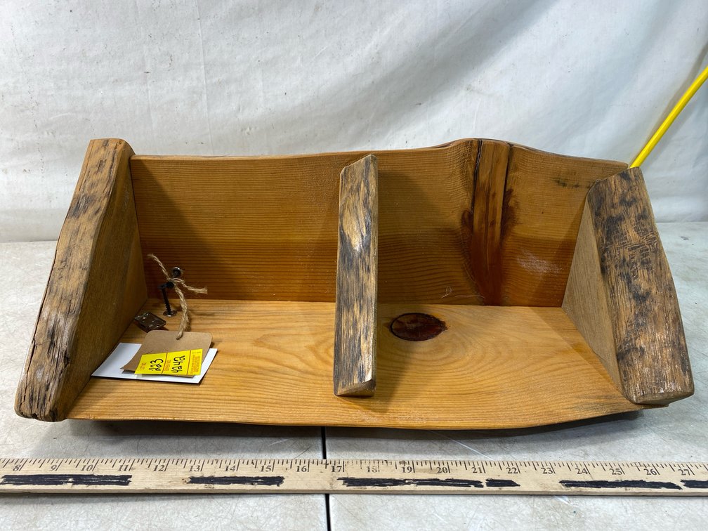 Rustic Wood Wall Shelf with Divided Compartments