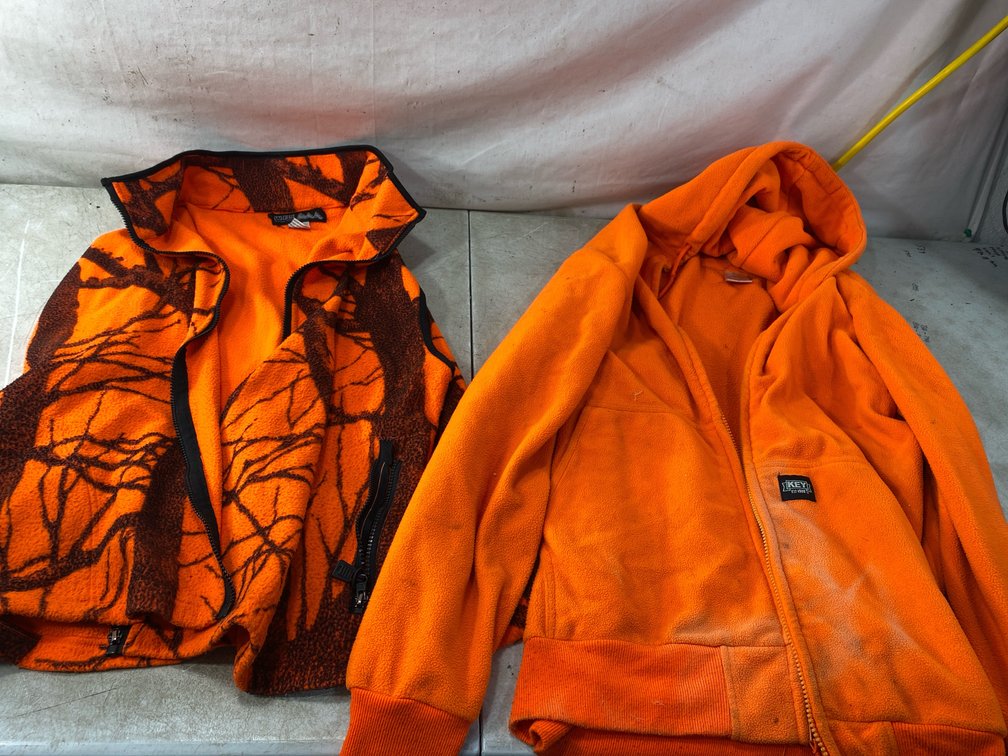 Blaze Orange Fleece Vest and Hooded Jacket