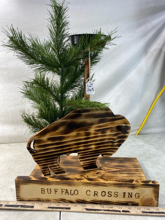Buffalo Crossing Scorched Wood Bison Bird Feeder