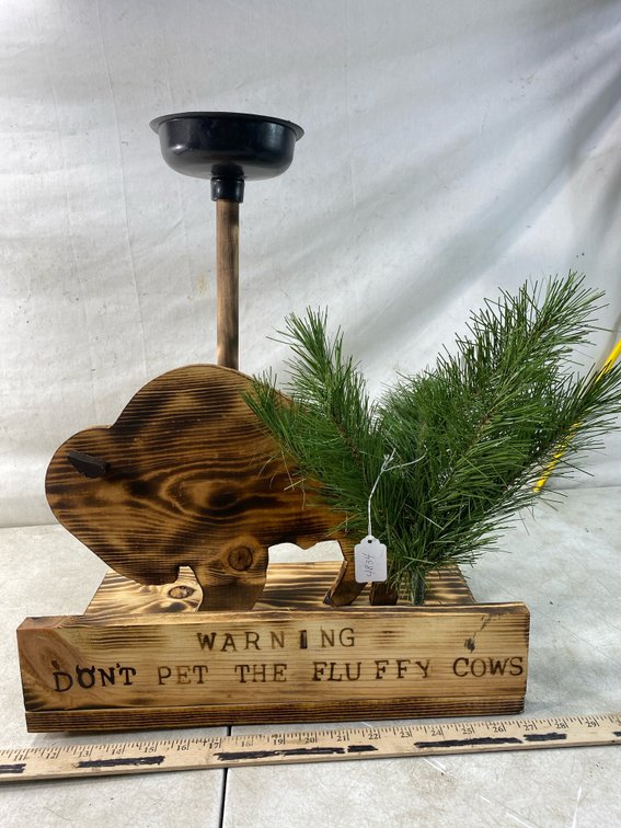 Novelty Wooden Bison Bird Feeder