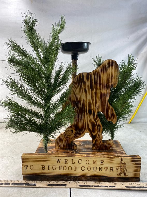 Torched Wood Bigfoot Bird Feeder