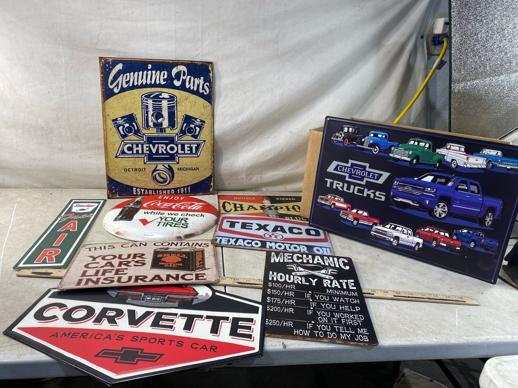 Automotive and Novelty Metal Advertising Signs