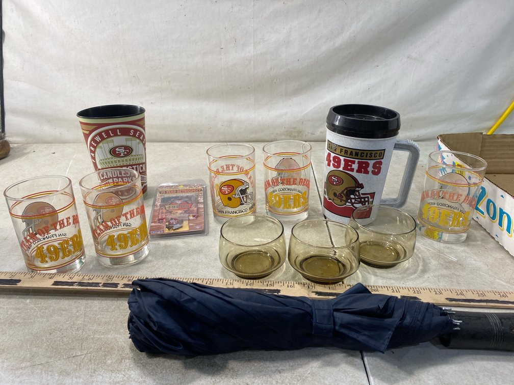 Glassware, Drinkware, Collectible Pin, and Umbrella
