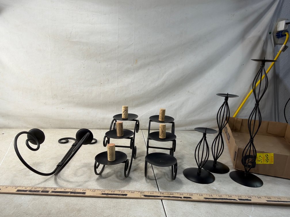 Black Metal Candle Holders and Wall Sconces