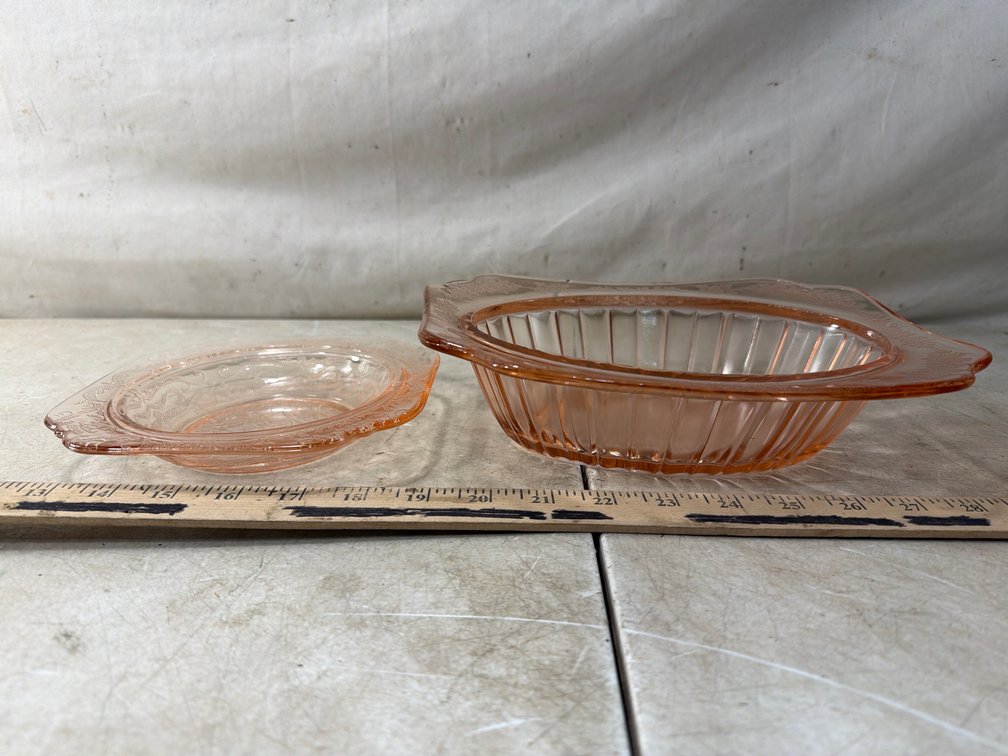 Pink Depression Glass Bowls, Dishes, and Plate