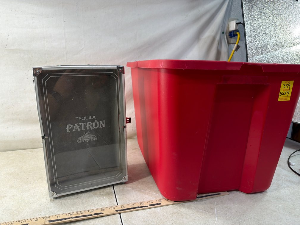 Aluminum Display Case and Plastic Storage Tote