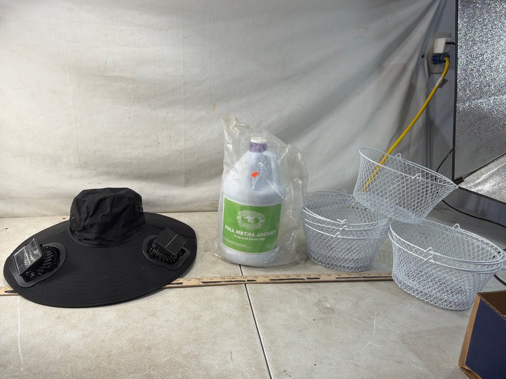 Solar Fan Hat, Trap and Snare Dip, and Wire Baskets
