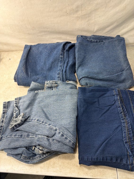 Four Pairs of Blue Denim Jeans