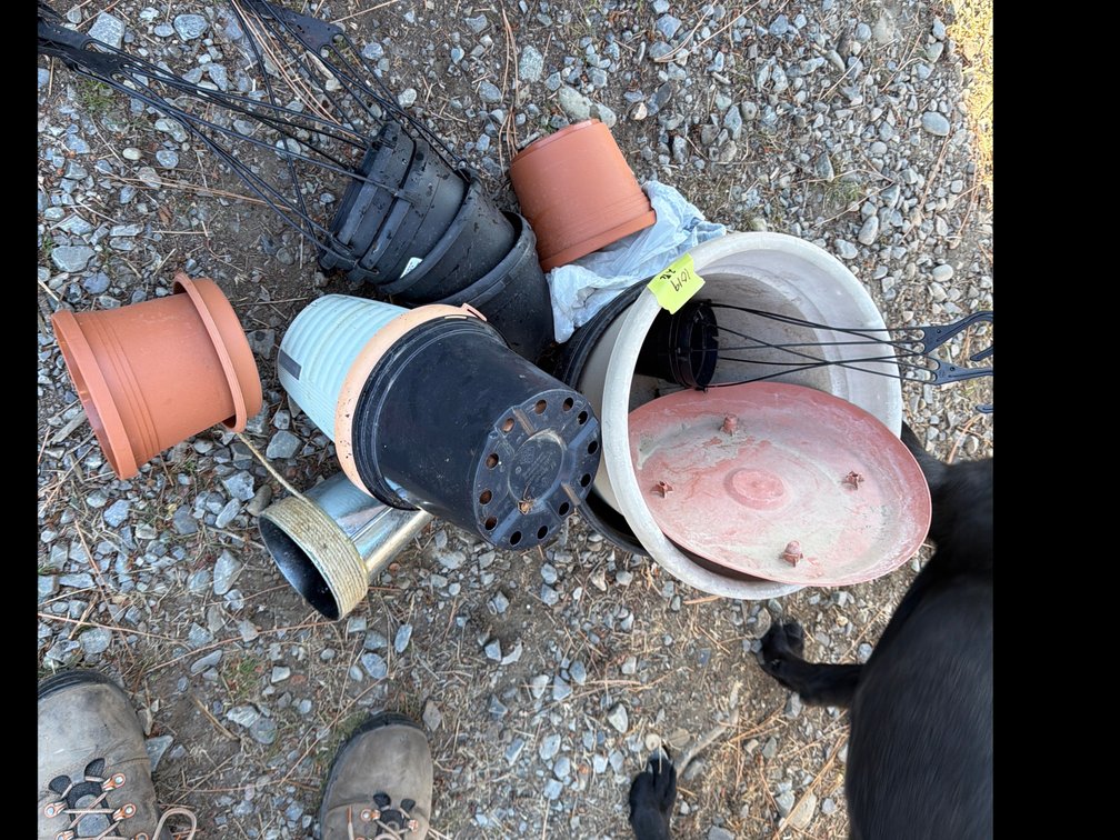 Plastic Planters, Hanging Pots, and Metal Planter