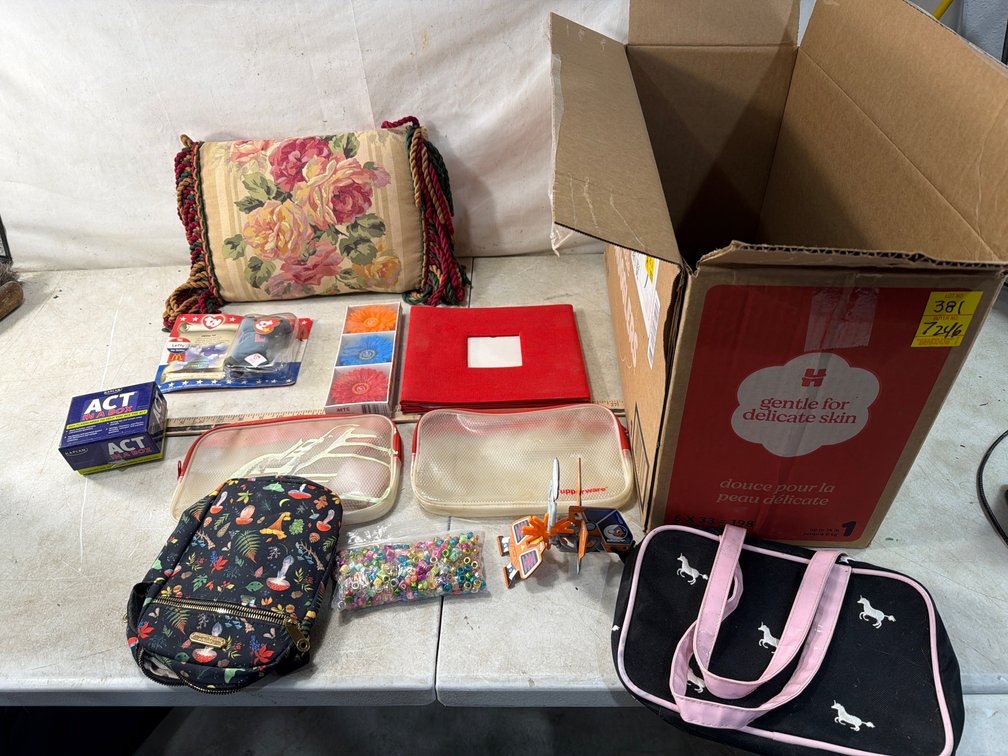 Floral Throw Pillow, Ty Plush, Bags, Flashcards, and More