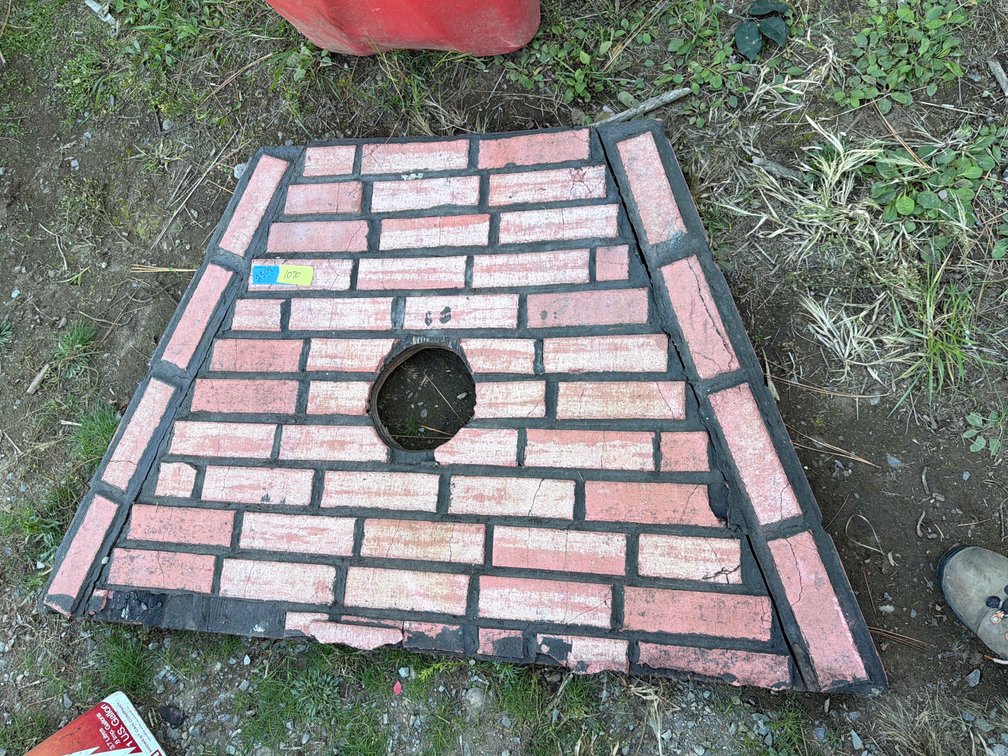 Trapezoidal Faux Brick Hearth Board with Center Opening