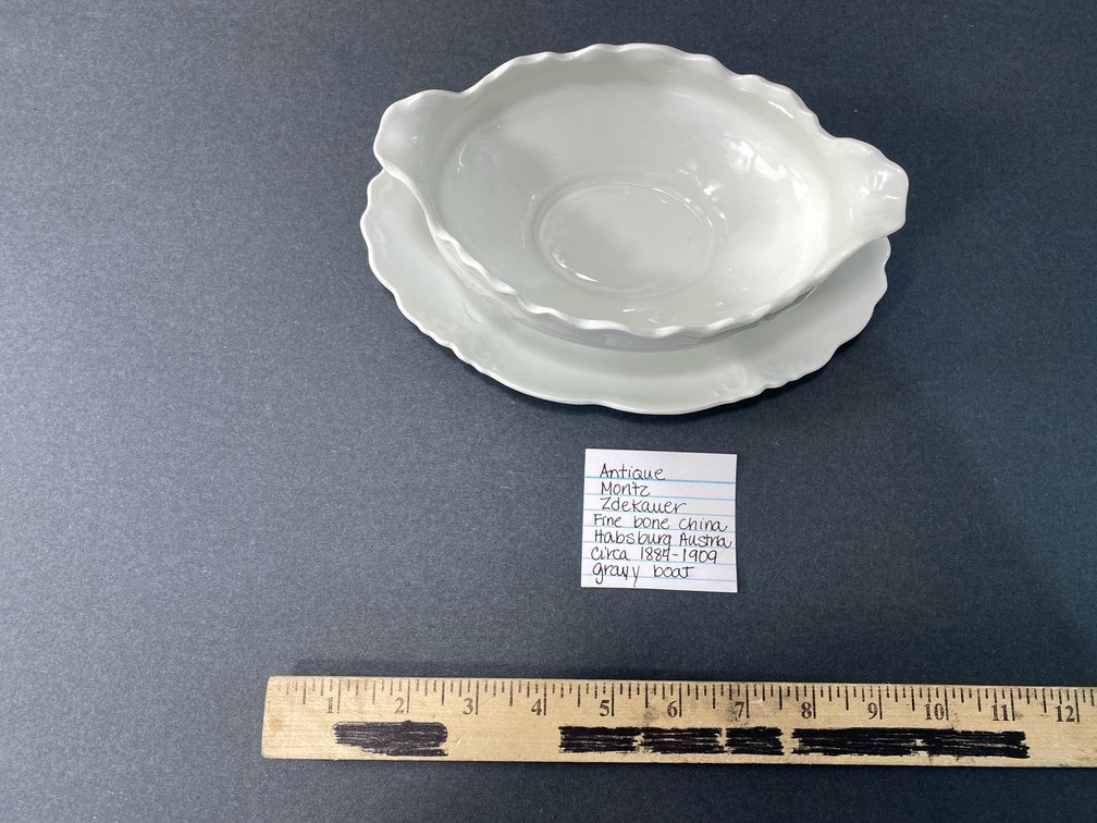 MZ Austria Habsburg China Gravy Boat with Attached Underplate