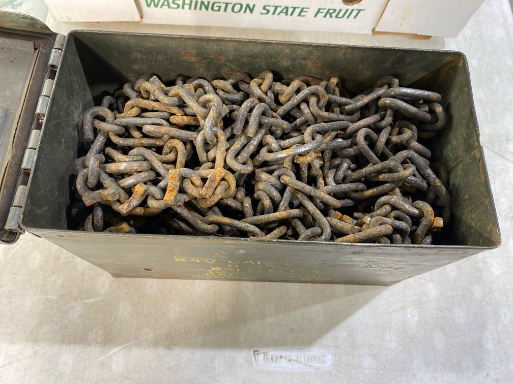 Military Ammunition Can with Tire Chains