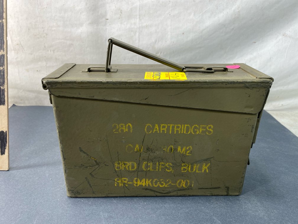 Olive Drab Metal Ammunition Can Cal .30 M2