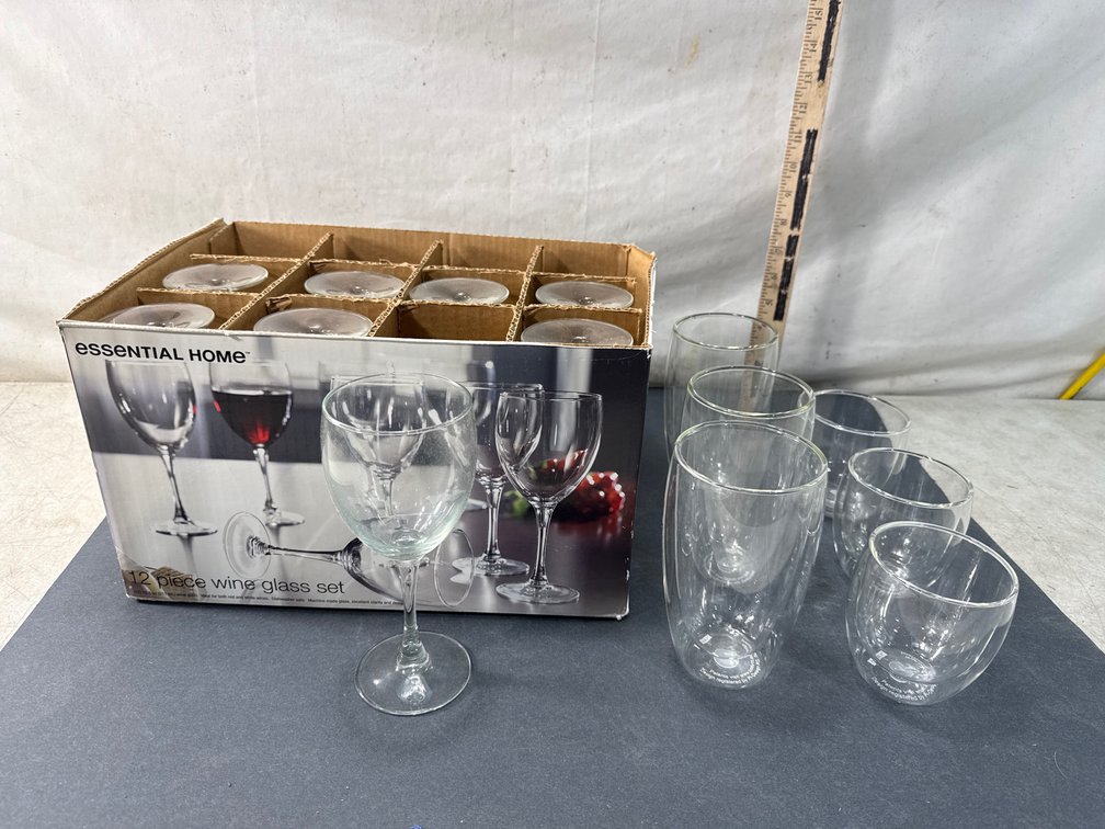 Stemmed Wine Glass and Tumbler Glassware