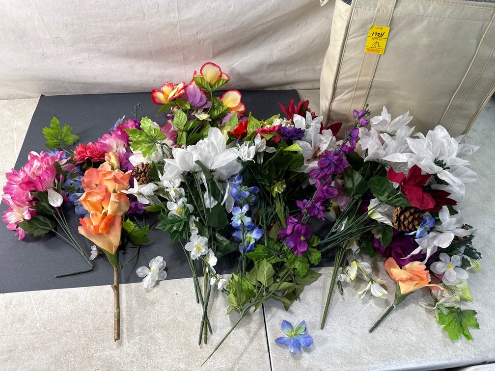 Artificial Floral Stems and Tote Bag