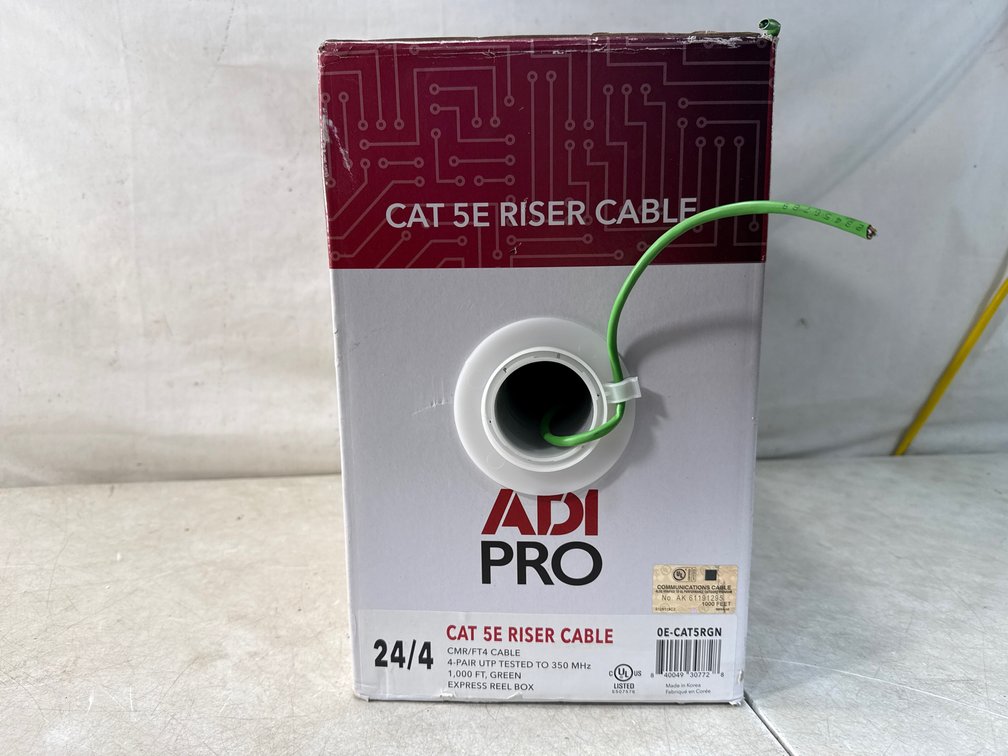 ADI PRO Cat 5E Riser Cable, 1,000 ft