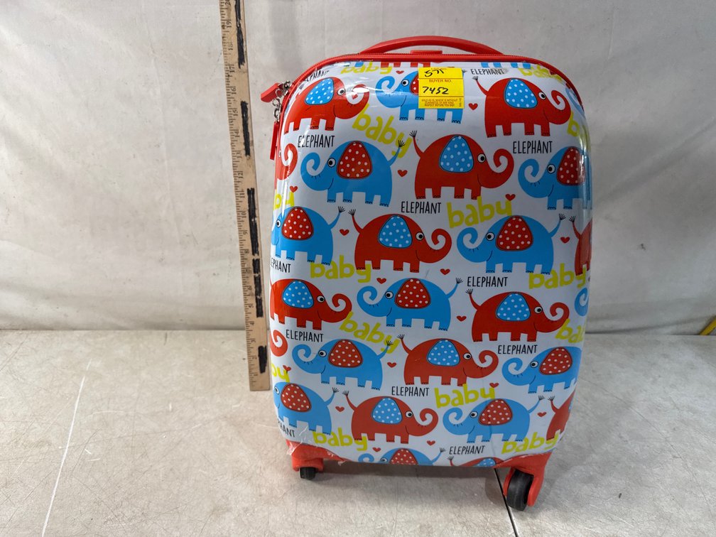 Kids' Elephant Print Hardshell Rolling Suitcase