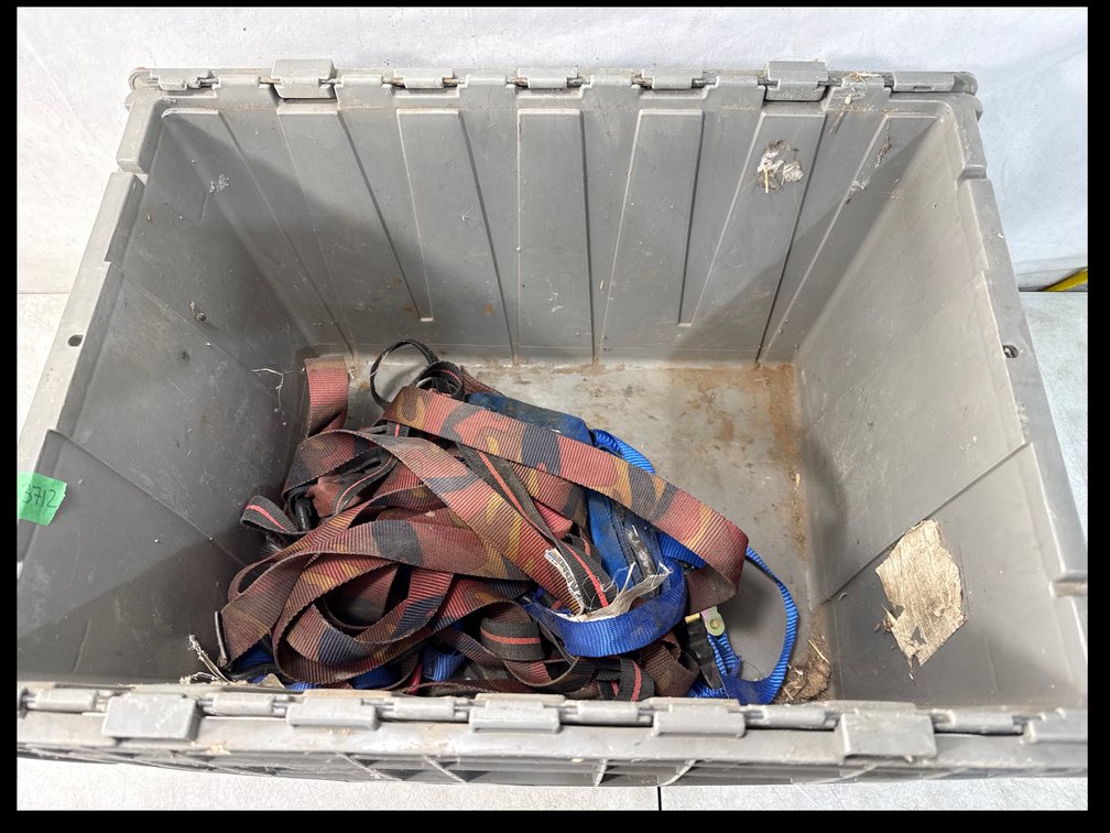 Plastic Storage Tote with Cargo Tie-Down Strap