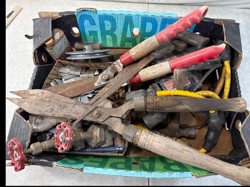 Hand Tool, Power Drill, Brass Valve, and Hardware
