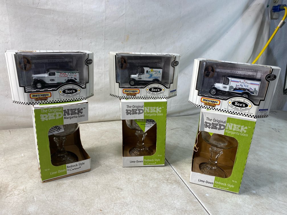 Die-Cast Delivery Truck and Margarita Glass