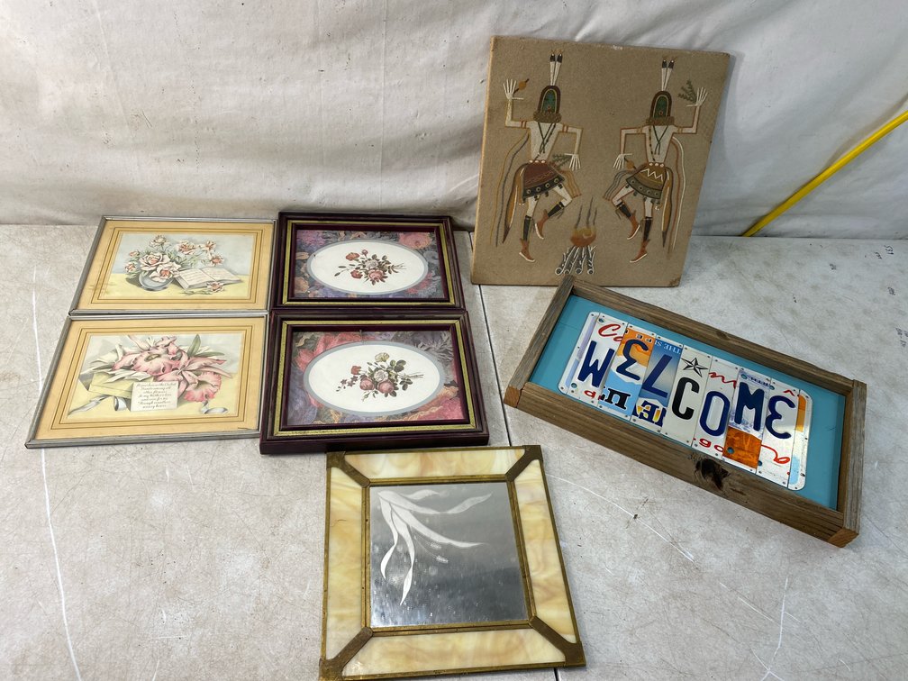 Framed Wall Art, Decor Sign, and Etched Mirror