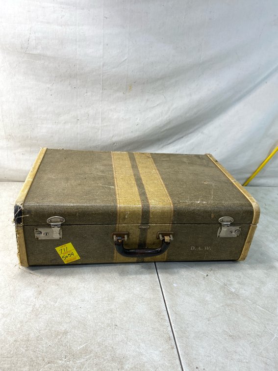 Striped Canvas Suitcase
