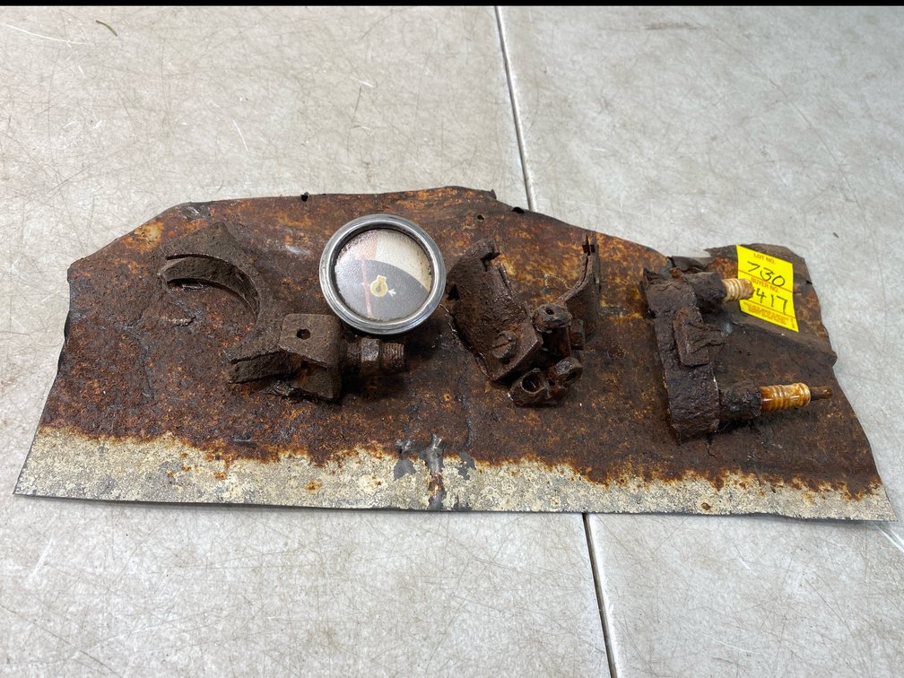 Sheet Metal Plate with Gauge and Brackets Art