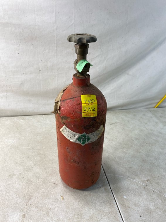 Red Compressed Gas Cylinder