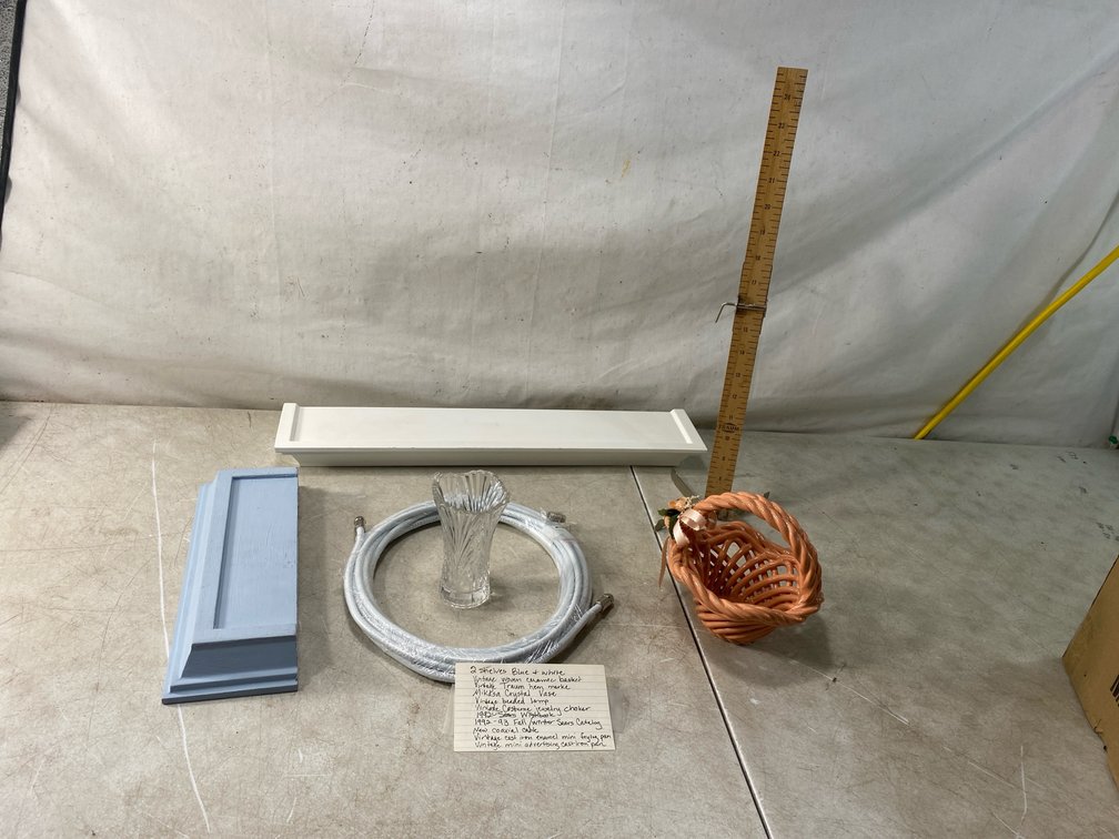 Wall Shelf, Crystal Vase, Ceramic Basket, Coaxial Cable