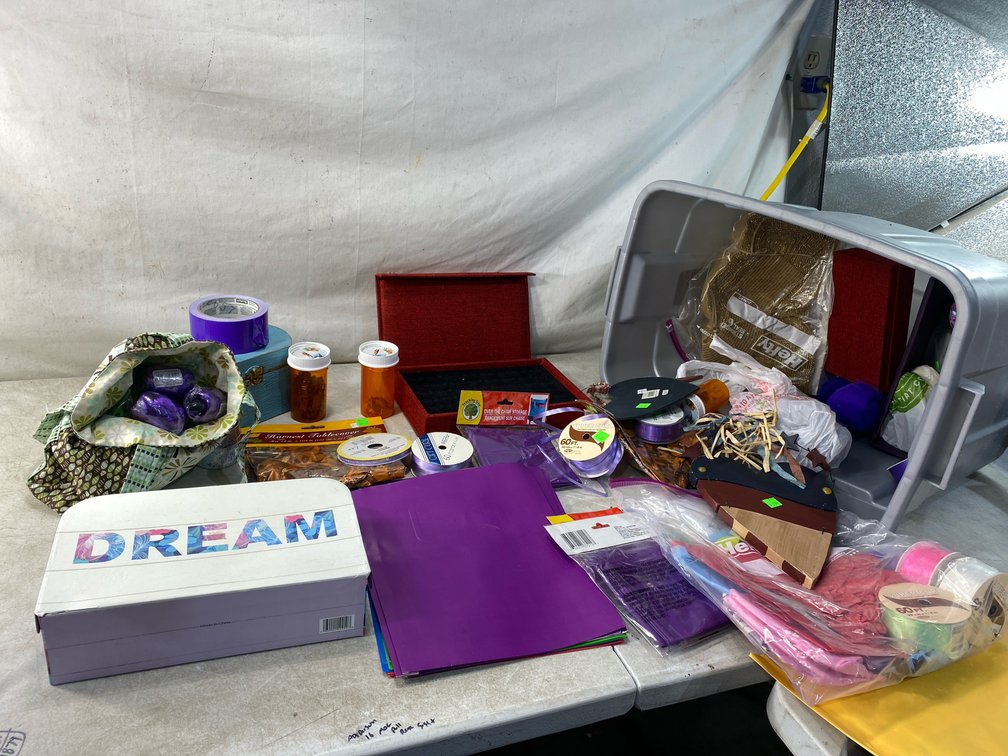Craft Supplies, Storage Tote, and Decorative Boxes