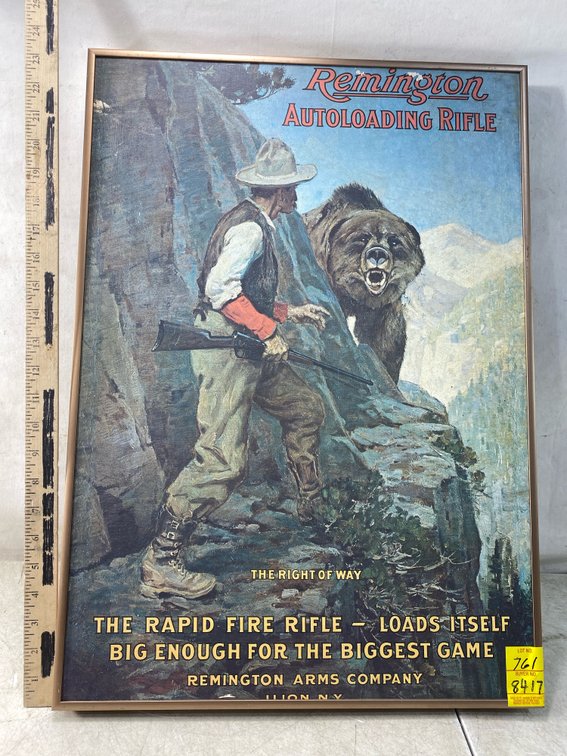 Framed Remington 'The Right of Way' Advertising Print