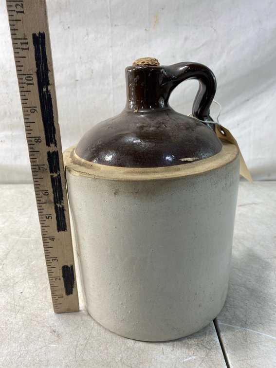 Two-Tone Stoneware Jug with Cork Stopper