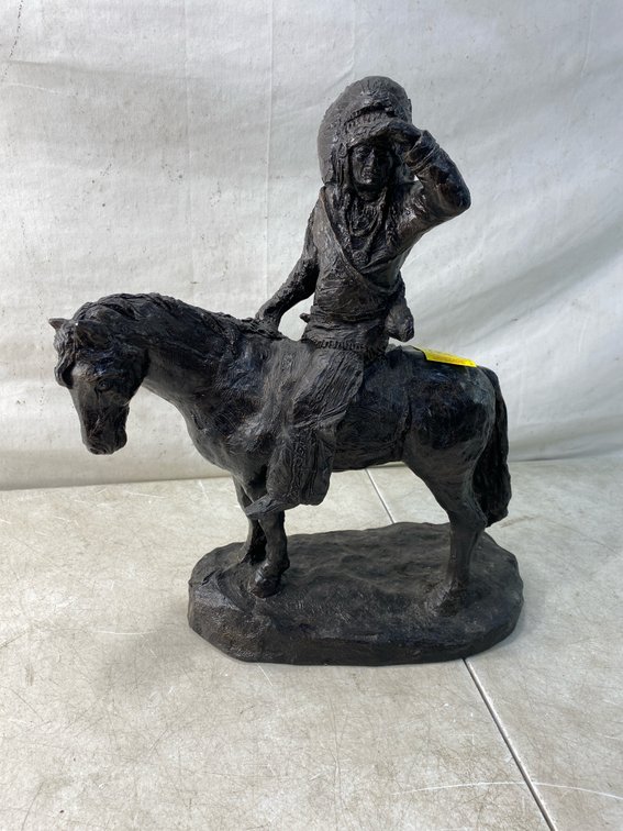 Native American Scout on Horseback Sculpture