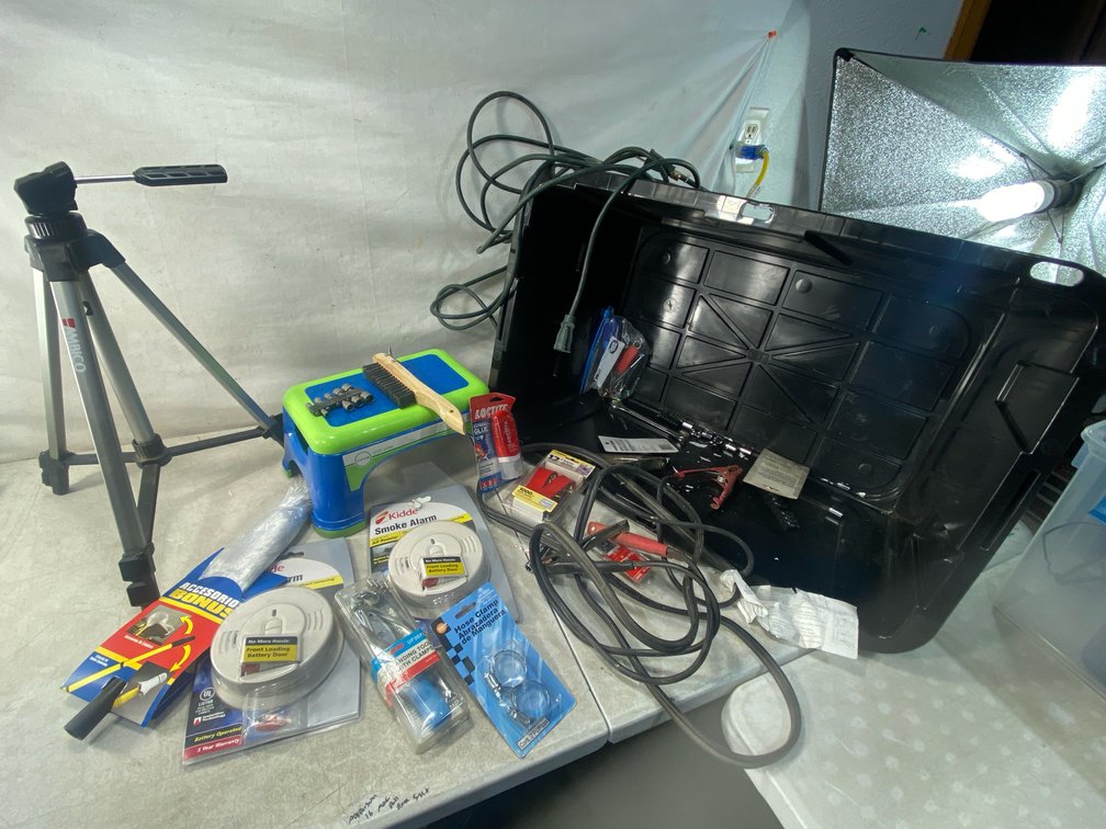 Camera Tripod, Step Stool, and Utility Hardware