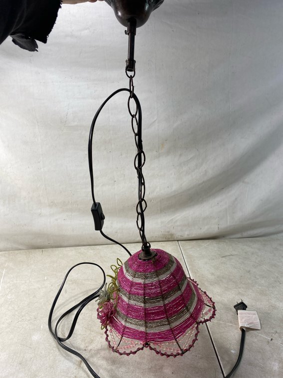Beaded Wire Swag Pendant Lamp