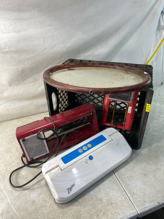 Vacuum Sealer, Infrared Heating Tool, Oval Mirror, and Storage Crate