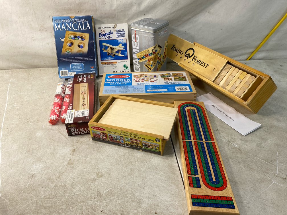 Wooden Games, Puzzles, and Building Kits