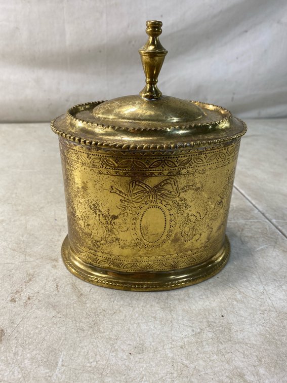 Engraved Brass Lidded Box