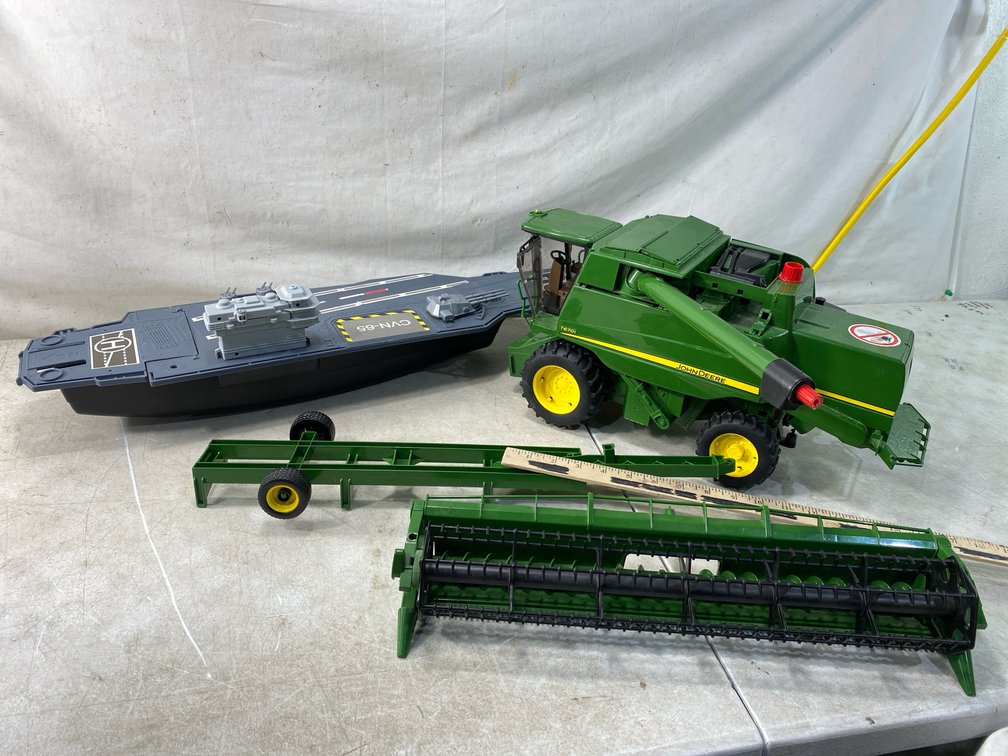 Toy Combine Harvester and Aircraft Carrier