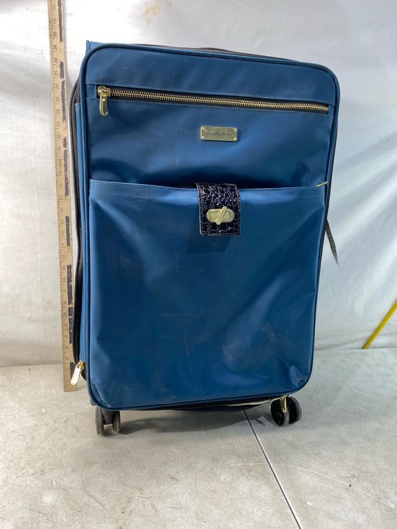 Samantha Brown Blue Expandable Spinner Suitcase