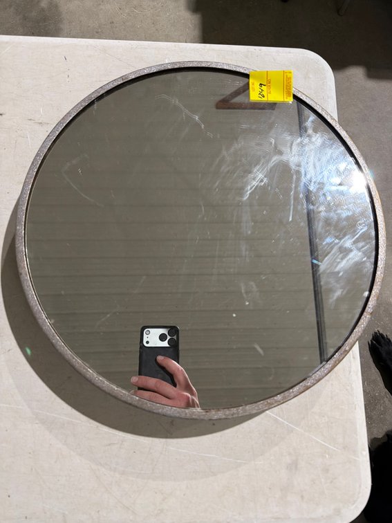 Textured Metal Frame Wall Mirror