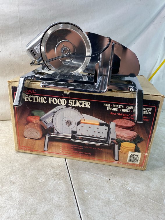Rival Chrome Electric Food Slicer Model 1101E